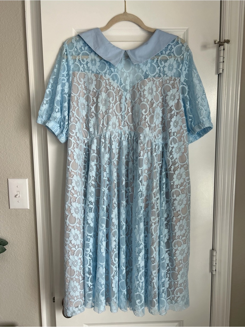 ASOS Light Blue Lace Peter Pan Collar Dress